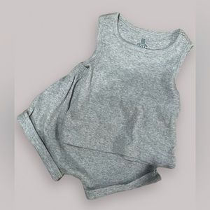 NWT GAPKids Heather Gray Jersey Ribbed Tank an Short Set